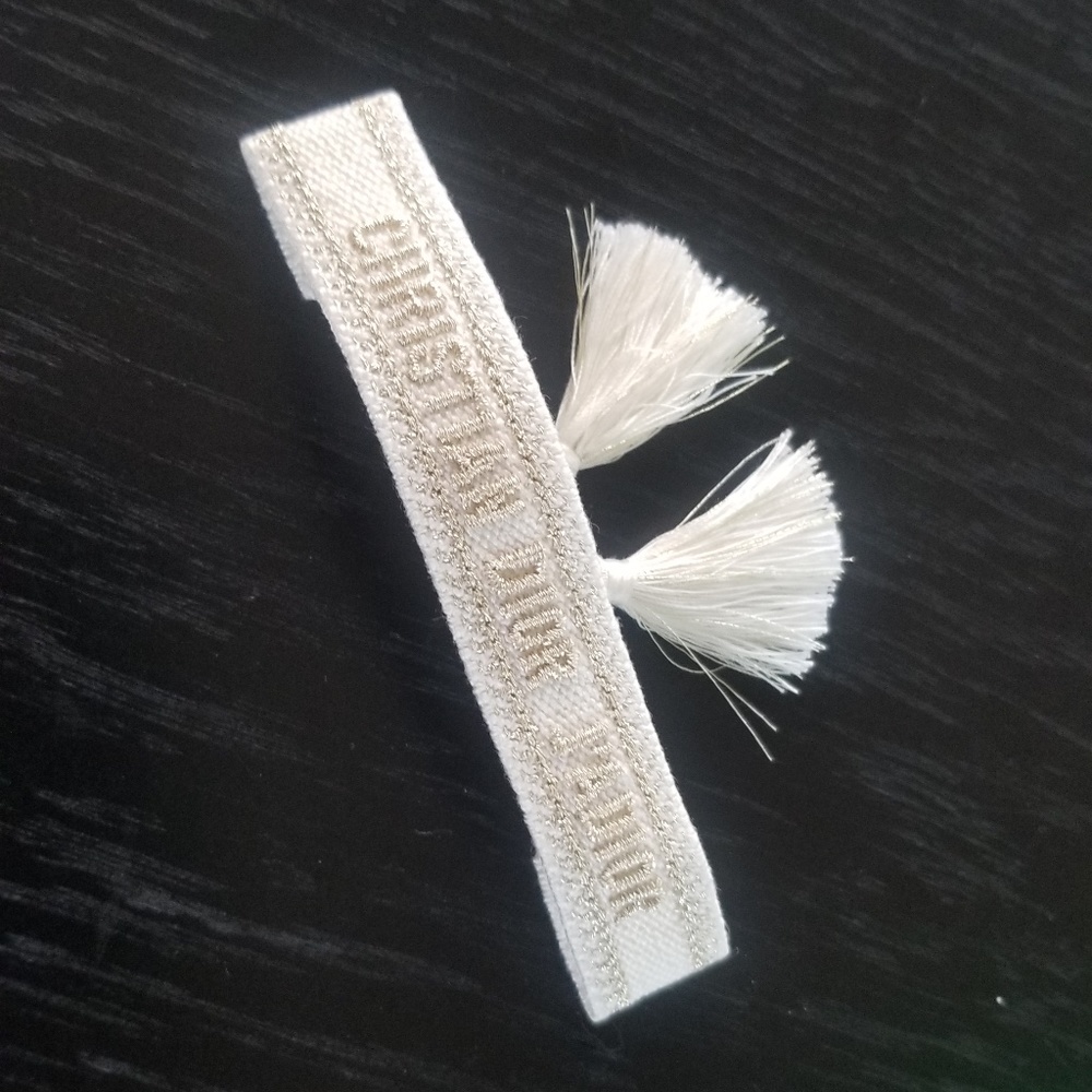 CHRISTIAN DIOR 'J'ADORE' CANVAS EMBROIDERED BRACELET